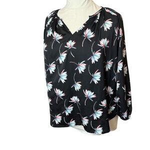 Jaclyn‎ Smith Collection Plus Size XXL Black Floral Flowy Boho Chic Fairy Office